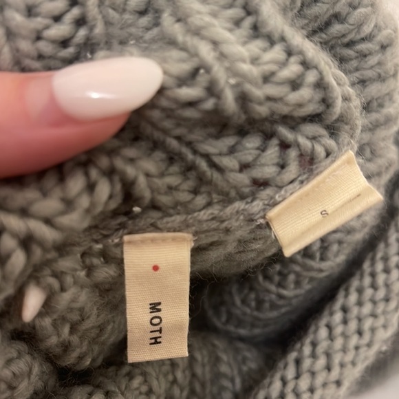 Anthropologie Grey Knit Cropped Turtleneck Small - Picture 5 of 5